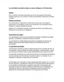 La actividad económica bajo un nuevo enfoque: La Producción