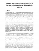 Régimen sancionatorio por infracciones de las restricciones sanitarias del estado de alarma