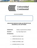 ANÁLISIS DE NEGOCIO PARA UN PROYECTO DE DESARROLLO DE SOFTWARE