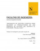 Propuesta de gestión logística para mejorar la productividad de una empresa de calzado del distrito de El Porvenir, Trujillo