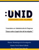 Papel etico sobre el investigador