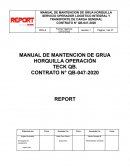 MANUAL DE MANTENCION DE GRUA HORQUILLA SERVICIO OPERADOR LOGISTICO INTEGRAL Y TRANSPORTE DE CARGA GENERAL