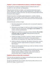 Capítulo 7: ¿Cómo se implementan los planes y controlan los riesgos?. Página 1