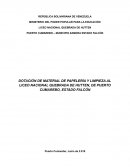 Dotación de material de papelería y limpieza al liceo nacional Quebrada de Hutten