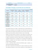 Energia y nutrientes de los alimentos