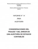 CONSIDERACIONES DEL FRAUDE Y DEL ERROR EN UNA AUDITORÍA DE ESTADOS CONTABLES