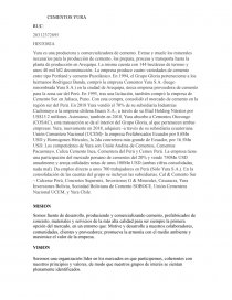 CEMENTOS YURA. Página 1