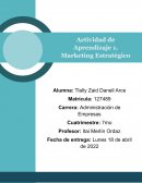 Actividad de aprendizaje 1. Marketing estratégico