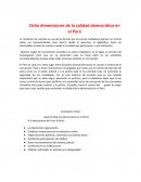 Ocho dimensiones de la calidad democrática en el Perú