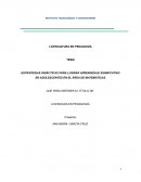 ESTRATEGIAS DIDÁCTICAS PARA LOGRAR APRENDIZAJE SIGNIFCATIVO EN ADOLESCENTES EN EL ÁREA DE MATEMÁTICAS