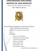 Evaluacion de Proyectos y programas sociales