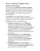 Tema 1 OARH: Gestión integral de los recursos humanos