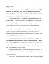 Psicología y Educación: aproximación a los objetivos y contenidos de la Psicología de la Educación. Página 1