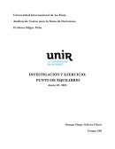 Investigación punto de equilibrio