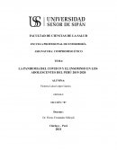 LA PANDEMIA DEL COVID 19 Y EL INSOMNIO EN LOS ADOLESCENTES DEL PERÚ 2019-2020