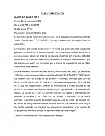 DIARIOS DE CAMPO. Página 1