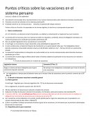 Puntos críticos sobre las vacaciones en el sistema peruano