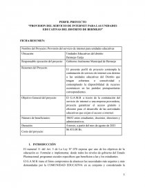PROVISION DEL SERVICIO DE INTERNET PARA LAS UNIDADES EDUCATIVAS DEL DISTRITO DE BERMEJO. Página 1