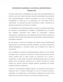 INTERDISCIPLINARIEDAD, DOCENCIA UNIVERSITARIA Y FORMACIÓN