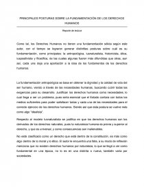 PRINCIPALES POSTURAS SOBRE LA FUNDAMENTACIÓN DE LOS DERECHOS HUMANOS. Página 1