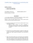 EXAMEN FINAL COLABORATIVO DE ANTROPOLOGÍA Y SOCIOLOGÍA