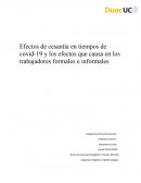 Efectos de cesantía en tiempos de covid-19 y los efectos que causa en los trabajadores formales e informales