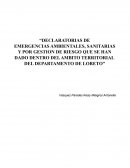 ENSAYO DECLARATORIAS DE EMERGENCIA EN LORETO