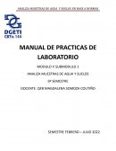 MANUAL DE PRACTICAS DE LABORATORIO , ANALIZA MUESTRAS DE AGUA Y SUELOS EN BASE A NORMAS