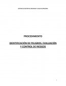 PROCEDIMIENTO IDENTIFICACIÓN DE PELIGROS, EVALUACIÓN Y CONTROL DE RIESGOS