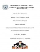 SUSPENCION, RESCICION Y TERMINACION DE LAS RELACIONES DE TRABAJO