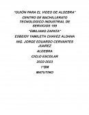 Guión para el video de algebra