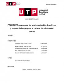 IMPLEMENTACION DE SERVICIO DELIVERY EN LAS TIENDAS TAMBO DE LIMA PERU. Página 1