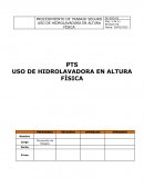 PROCEDIMIENTO DE TRABAJO SEGURO USO DE HIDROLAVADORA EN ALTURA FÍSICA