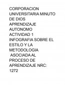 INFOGRAFIA SOBRE EL ESTILO Y LA METODOLOGIA ASOCIADA AL PROCESO DE APRENDIZAJE NRC: 1272