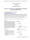INDUCCIÓN AL LABORATORIO Y MANEJO DE DATOS EXPERIMENTALES
