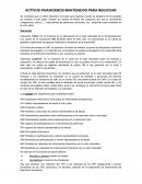 Activos financieros mantenidos para negociar