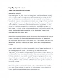 Edipo Rey- Reporte de Lectura. Página 1