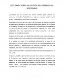 REFLEXIÓN SOBRE LA POLÍTICA DEL DESARROLLO SOSTENIBLE
