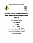 Estímulos fiscales como política pública parar reducir los efectos negativos de COVID 19