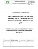 PROCEDIMIENTO DE PREPARACIÓN DE CORTES DE VACIADO EN LOSAS Y VIGAS DE TECHO