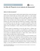 La Idea de Proyecto en un contexto de innovación