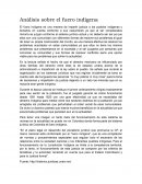 Análisis sobre el fuero indígena