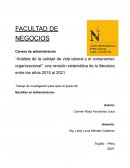 Análisis de la calidad de vida laboral y el compromiso organizacional