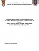 Resumen 1:Marco Jurídico Constitucional del Derecho del Trabajo, Disposiciones Generales de la Ley Federal del Trabajo