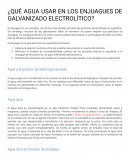 Calidad del agua en el galvanizado