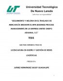 Seguimiento y mejora en el traslado de mercancía mediante el BPM (Business Process Management) en la empresa Unitex Grupo Aduanal, S.C
