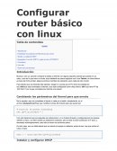 Configurar router básico con linux