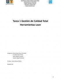Gestión de Calidad Total Herramientas Lean. Página 1