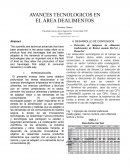 AVANCES TECNOLOGICOS EN EL ÁREA DE ALIMENTOS