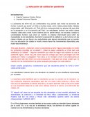 La educación de calidad en pandemia